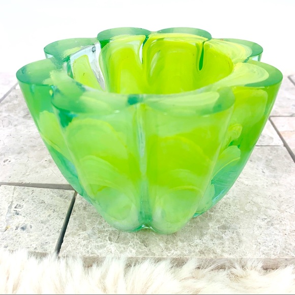 EcoGlass Other - Jadite Handblown Ecoglass Votive Candle Holder